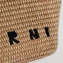 MARNI Hand Bag Raffia 2way White Auth 136802M-20