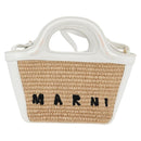 MARNI Hand Bag Raffia 2way White Auth 136802M-13