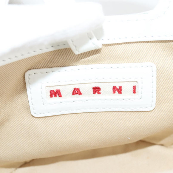 MARNI Hand Bag Raffia 2way White Auth 136802M