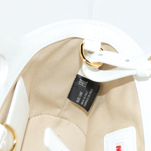MARNI Hand Bag Raffia 2way White Auth 136802M
