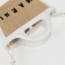 MARNI Hand Bag Raffia 2way White Auth 136802M-8