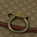 CELINE Macadam Canvas Shoulder Bag PVC Beige Gold Auth 136803-17