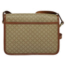 CELINE Macadam Canvas Shoulder Bag PVC Beige Gold Auth 136803-2