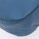 PRADA Shoulder Bag Leather Blue Gold Auth 136806-16