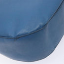 PRADA Shoulder Bag Leather Blue Gold Auth 136806-8