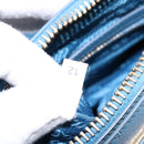 PRADA Shoulder Bag Leather Blue Gold Auth 136806-25