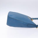 PRADA Shoulder Bag Leather Blue Gold Auth 136806-3