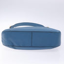 PRADA Shoulder Bag Leather Blue Gold Auth 136806-9