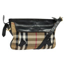 BURBERRY Nova Check Shoulder Bag Canvas Beige Gold Auth 136809-1