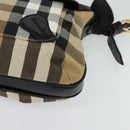 BURBERRY Nova Check Shoulder Bag Canvas Beige Gold Auth 136809-14