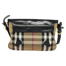 BURBERRY Nova Check Shoulder Bag Canvas Beige Gold Auth 136809-13