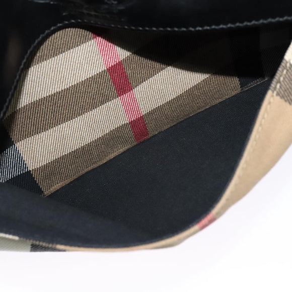 BURBERRY Nova Check Shoulder Bag Canvas Beige Gold Auth 136809