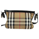 BURBERRY Nova Check Shoulder Bag Canvas Beige Gold Auth 136809-2