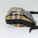 BURBERRY Nova Check Shoulder Bag Canvas Beige Gold Auth 136809-4