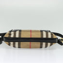 BURBERRY Nova Check Shoulder Bag Canvas Beige Gold Auth 136809-5