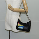 Stella MacCartney Chain Fabera Bag Suede Disney Collaboration Black Auth 136810M-24