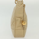 CHANEL Matelasse Chain Shoulder Bag Lamb Skin Beige Gold CC Auth 136815-5