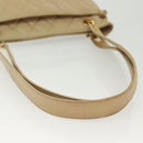 CHANEL Matelasse Chain Shoulder Bag Lamb Skin Beige Gold CC Auth 136815-8