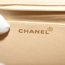 CHANEL Chain Shoulder Bag Lamb Skin Beige Gold CC Auth 136820-19