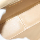 CHANEL Chain Shoulder Bag Lamb Skin Beige Gold CC Auth 136820-11