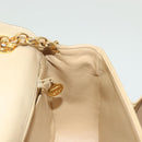 CHANEL Chain Shoulder Bag Lamb Skin Beige Gold CC Auth 136820-20