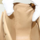 CHANEL Chain Shoulder Bag Lamb Skin Beige Gold CC Auth 136820-21