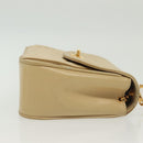 CHANEL Chain Shoulder Bag Lamb Skin Beige Gold CC Auth 136820-3