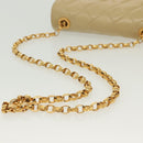 CHANEL Chain Shoulder Bag Lamb Skin Beige Gold CC Auth 136820-7