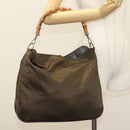 GUCCI Bamboo Shoulder Bag Nylon Green Silver 001 1998 1577 Auth 136842-21