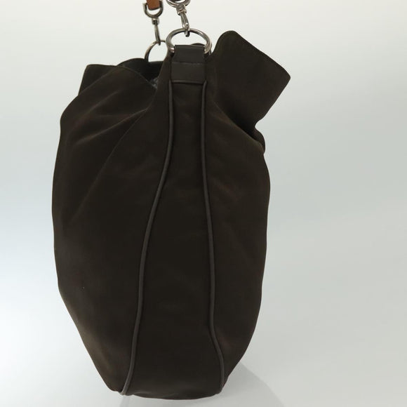 GUCCI Bamboo Shoulder Bag Nylon Green Silver 001 1998 1577 Auth 136842