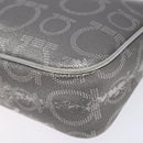 Salvatore Ferragamo Gancini Shoulder Bag Leather Silver Auth 136843-15