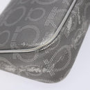 Salvatore Ferragamo Gancini Shoulder Bag Leather Silver Auth 136843-17