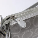 Salvatore Ferragamo Gancini Shoulder Bag Leather Silver Auth 136843-19