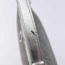 Salvatore Ferragamo Gancini Shoulder Bag Leather Silver Auth 136843-10