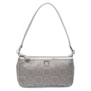 Salvatore Ferragamo Gancini Shoulder Bag Leather Silver Auth 136843-13