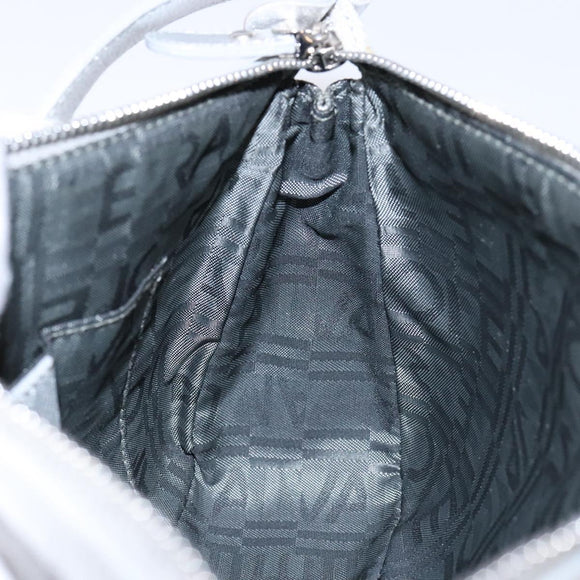 Salvatore Ferragamo Gancini Shoulder Bag Leather Silver Auth 136843