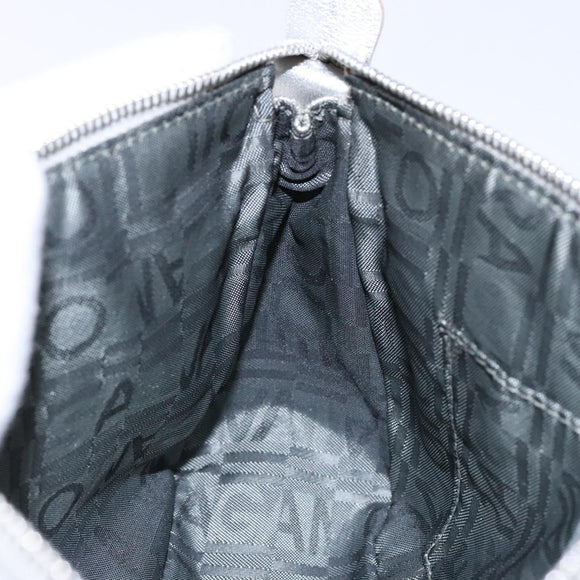 Salvatore Ferragamo Gancini Shoulder Bag Leather Silver Auth 136843