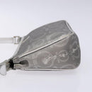 Salvatore Ferragamo Gancini Shoulder Bag Leather Silver Auth 136843-4