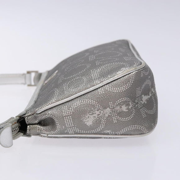 Salvatore Ferragamo Gancini Shoulder Bag Leather Silver Auth 136843