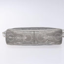 Salvatore Ferragamo Gancini Shoulder Bag Leather Silver Auth 136843-5