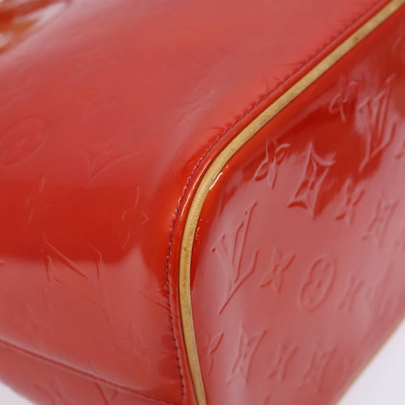 LOUIS VUITTON Monogram Vernis Houston Hand Bag Red M91092 LV Auth 136846