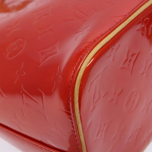 LOUIS VUITTON Monogram Vernis Houston Hand Bag Red M91092 LV Auth 136846