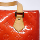 LOUIS VUITTON Monogram Vernis Houston Hand Bag Red M91092 LV Auth 136846-17