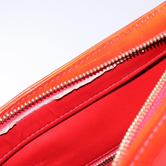 LOUIS VUITTON Monogram Vernis Houston Hand Bag Red M91092 LV Auth 136846
