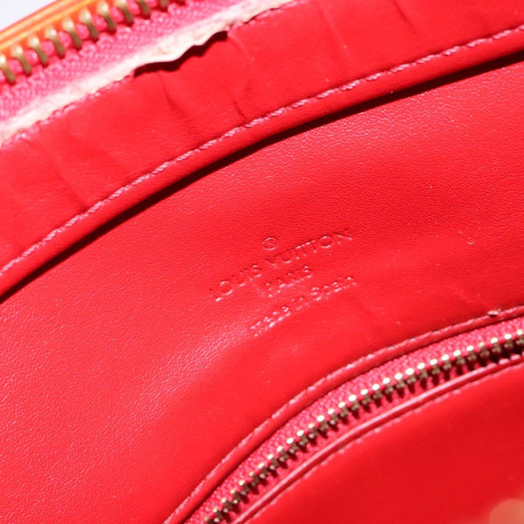 LOUIS VUITTON Monogram Vernis Houston Hand Bag Red M91092 LV Auth 136846