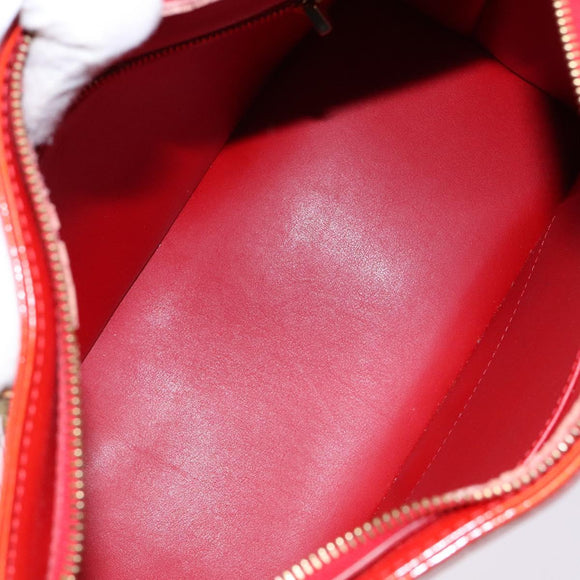 LOUIS VUITTON Monogram Vernis Houston Hand Bag Red M91092 LV Auth 136846