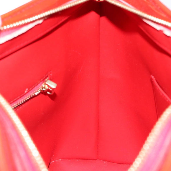 LOUIS VUITTON Monogram Vernis Houston Hand Bag Red M91092 LV Auth 136846