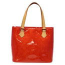 LOUIS VUITTON Monogram Vernis Houston Hand Bag Red M91092 LV Auth 136846-13
