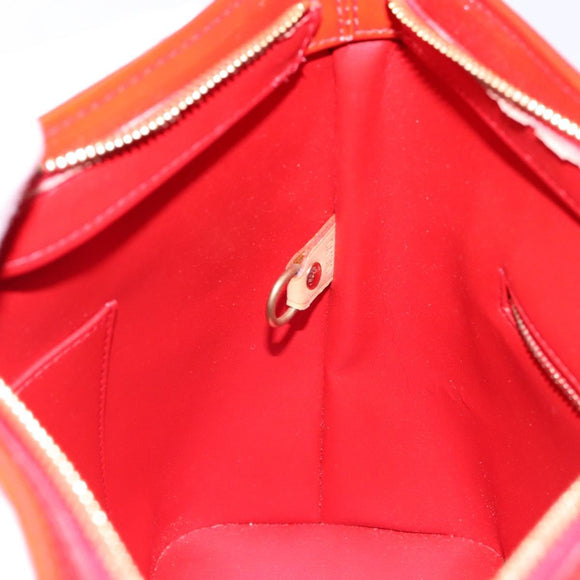 LOUIS VUITTON Monogram Vernis Houston Hand Bag Red M91092 LV Auth 136846