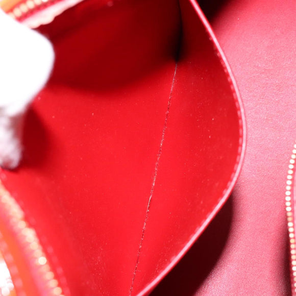 LOUIS VUITTON Monogram Vernis Houston Hand Bag Red M91092 LV Auth 136846